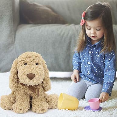 WEIGEDU Poodle Puppy Goldendoodle Stuffed Animal, Adorable Toy Dog Labradoodle Plush for Kids Boys Girls Birthday Easter Nursery Bedtime Gift, 11.8“ Golden - Image 8