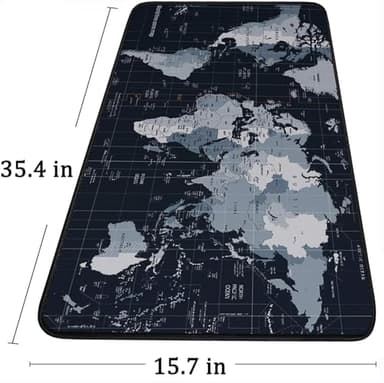 Large Extended Gaming Mouse Pad with Stitched Edges,(35.4X15.7In) Durable Non-Slip Natural Rubber Base, Waterproof Computer Keyboard Pad Mat for Esports Pros/Gamer/Desktop/Office/Home, Map - Image 6