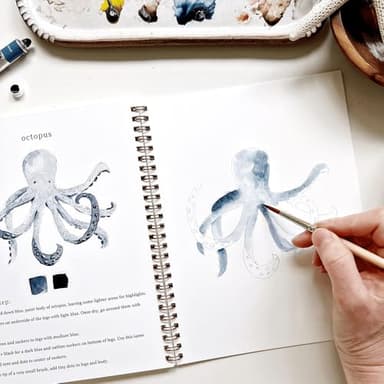 Emily Lex Watercolor Workbook, Easy Nature Scenes for Beginners, Optional 12 Colors Watercolor Set, Perfect for Kids, Adults, and Teens, Art Supplies for Creative Exploration (Garden) - Image 5