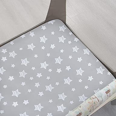 Pack and Play Sheets, 2 Pack Mini Crib Sheets, Stretchy Playard Fitted Sheet, Compatible with Graco Pack n Play, Soft and Breathable Material, Stars & Elephant - Image 2