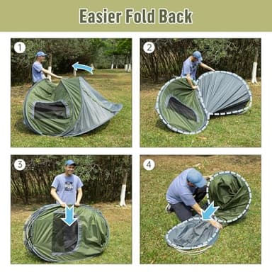 Night Cat Pop-up Camping Tent: 2 Person Tent Waterproof Instant Easy Setup Family Tent - Image 2