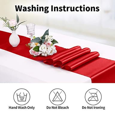 15-Pack Satin Table Runner Red 12 x 108 inches Long, Table Runners for Wedding, Birthday Parties, Banquets Decorations(15 Pack, 12x108 Inch, Red) - Image 4