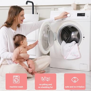 Viviland Baby Towels and Wash Cloths Set - Hooded Towels, Face Towels, Burp Cloths or Wipes - Absorbent Bath Towels - 6-Pack, Size 28 x 28 Inch (Pink Unicorn) - Image 8