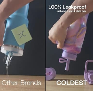 Coldest Tumbler with Handle and Straw - 100% Spill Proof Tumbler with Straw (3 Lids) - Stainless Steel Insulated Leakproof Tumblers for Women & Men - Cup Holder Friendly - 46 oz (Monaco Nova) - Image 5