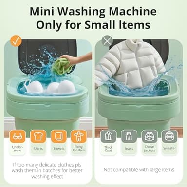 Portable Washing Machine, Mini Washer, 16L Upgraded with Spin Basket Laundry Machine, Foldable Design Ideal for Apartment, Home and Hotel, portable washer 3 Cleaning Modes Suitable for Small Clothes - Image 3