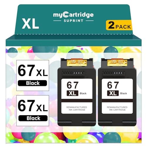 67XL Black Ink Cartridge for HP Ink 67 Replacement HP 67 Black Ink Cartridge HP67 HP67XL Envy 6055e 6000 6455e 6400 6458e DeskJet 2755e 2700 2700e 2752e 2734e 4155e 4100e Printer Ink HP 67 XL - Image 1