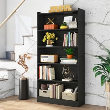 Tribesigns 72-inch Tall Bookcase, Modern 6-Tier White Library Bookshelf with Storage Shelves, Large Open Bookcases Wood Display Shelving Unit for Bedroom Living Room Office - Image 4