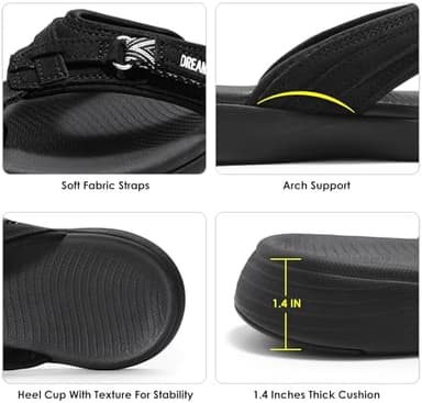 DREAM PAIRS Women's Arch Support Flip Flops Comfortable Thong Sandals - Image 5