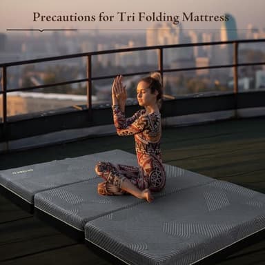 GEMBED Tri Folding Mattress Queen Size - Memory Foam Tri-fold Handle & Non-Slip Bottom, Portable Foldable Sofa Bed Floor Chair for Travel RV Camping Guest Yoga - 6 Inch, 78"x58"x5.5" - Image 5