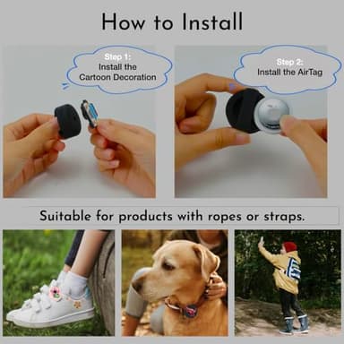 Case for Apple Tag 2 Pack - Tag Silicone Holder Case with Changeable Marine Animals Decorations - Girls Boys GPS Tracker Tag Cute Holder Case for Shoes, Backpack - Image 6