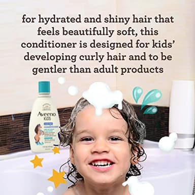 Aveeno Kids Curly Hair Conditioner, Hydrating Conditioner, Kids Curly Hair Products, Oat Extract & Shea Butter, Gentle Scent, 12 fl. oz (Pack of 1) - Image 2