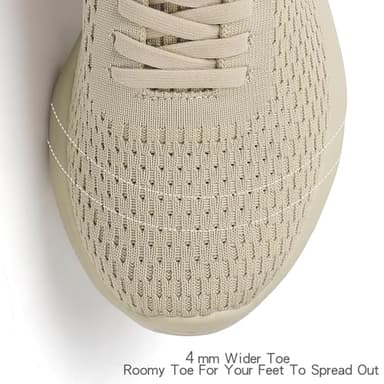 Women's Ultra Soft Walking Shoes Comfortable Breathable Cushioned Sneakers for Running Gym Tennis and Travel Beige - Image 5