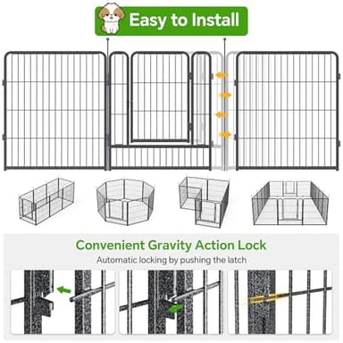 Mr Ironstone Dog Playpen with Anti-Rust Coating – 40" Height 8 Panels Portable & Foldable Indoor/Outdoor Pet Fence for Large, Medium, or Small Dogs – Durable Exercise Pen - Image 4
