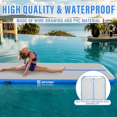 AKSPORT Inflatable Gymnatsics Mat Tumble Track 10ft 13ft 16ft 20ft 23ft Air Tumbling Mat with Air Pump for Home Use/Training/Cheerleading/Yoga - Image 5