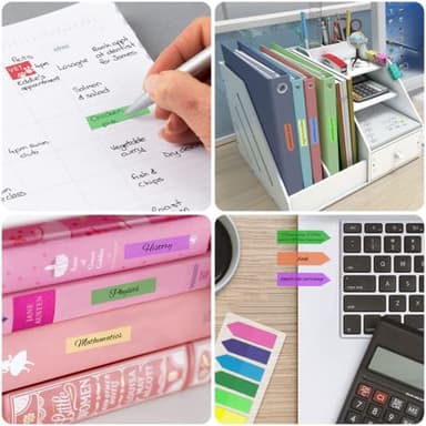 KICNIC Page Markers Colored Sticky Tabs 800 Pcs, Translucent Arrow Flags for Page Marking, Fluorescent Index Tab Stickers for Notebooks, Small Sticky Notes Flags [8 Colors, 4 Sets] - Image 6