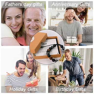 Sereney To My Dad Bracelet from Daughter as Dad Birthday Gifts, Adjustable Triple Protection Father Bracelet Birthday Gifts for Dad from Son Daughter Men Friends - Image 3