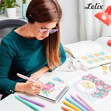 Lelix 30 Colors Felt Tip Pens, Medium Point Pastel Colored Pens, Felt Tip Markers Pens For Journaling, Writing, Note Taking, Planner Coloring, Perfect for Art Office and School Supplies - Image 2