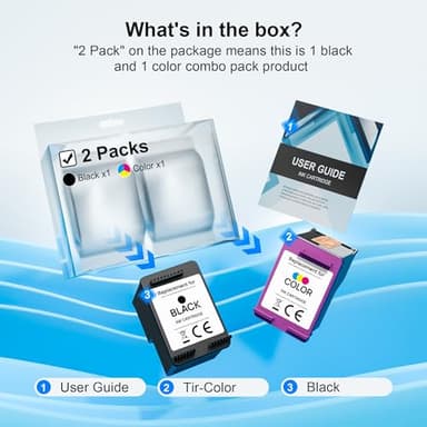 Adoccur 61XL Ink Cartridge Replacement for HP Ink 61 for HP 61 Ink Works with HP Envy 4500 5530 5534 4502 Deskjet 1000 1010 2540 3000 3510 Officejet 4630 4635 Printer (2 Pack) - Image 5