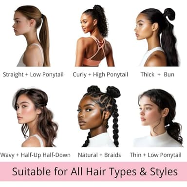 LuSeren 120 Pcs No Damage Hair Ties for Thick Hair, Large Soft Seamless Nylon Hair Elastics for Women, Ponytail Holders, Hair Accessories – brown - Image 5