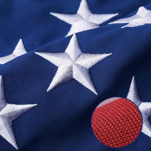 American Flag 10x15 Ft Ultra Durable Tear-Resistant Series, Made From Heavy Duty Water Resistant Polyester Canvas Embroidered Stars, Sewn Stripes, Brass Grommerts US Flags Perfect - Image 1
