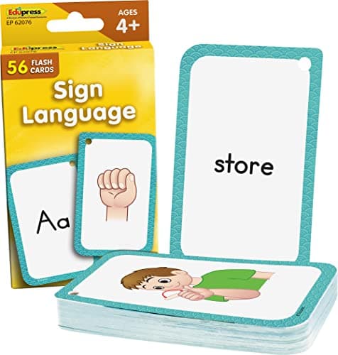 Teacher Created Resources Sign Language Flash Cards (EP62076), White Medium - Image 1