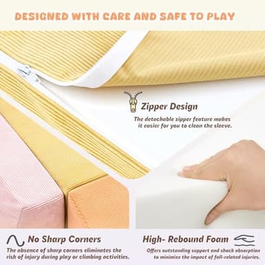 Climbing Toys for Toddlers , Toddler Climbing Toys Indoor, 5-Piece Foam Climbing Blocks with Ball Pit (Balls not Included),Soft Play Set,Toddler Climber Indoor Foam Play Gym for Climbing Crawling - Image 5