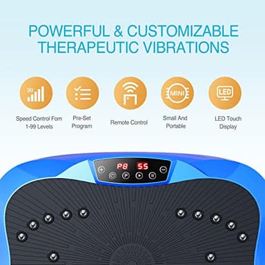 AXV Vibration Plate Exercise Machine Whole Body Workout Portable Mini Vibrate Fitness Platform Lymphatic Drainage Machine for Weight Loss Shaping Toning Wellness Home Gyms Workout - Image 6