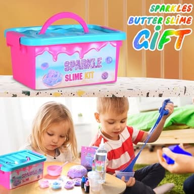 inksbui Confetti Slime Kit, Sparkling, Glimmer, Crunchy, Foam, Jelly Cubes Slime, Stress Relief Toys, Party Favors for Kids, for Girl Boys 6 7 8 9 10 11 12 - Image 6