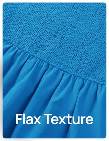 ZESICA Women's 2025 Summer Boho Midi Dress Short Puff Sleeve Flowy A Line Tiered Beach Vacation Long Dresses,Blue,X-Large - Image 6