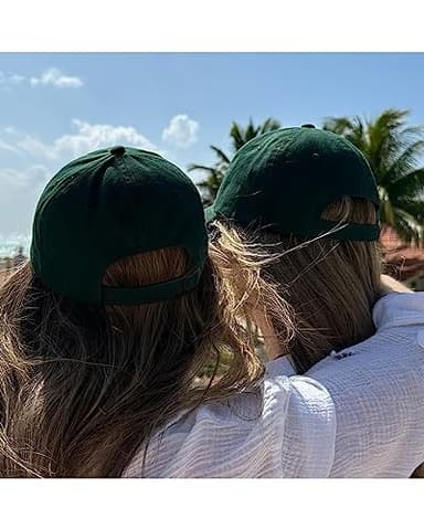 FURTALK Unisex Vintage Washed Unstructured Baseball Cap Washed Cotton Adjustable Dad Hat Forest Green - Image 4