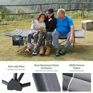 Timber Ridge Extra Wide Heavy Duty Camping Cot for Adult, Easy Set Up Oversized Sleeping Cot with Carry Bag for Camping, Travel and Outdoors, Support up to 450lbs - Image 4