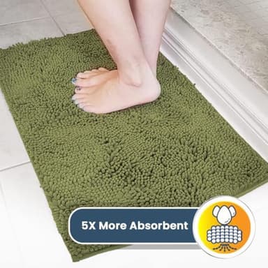 Muddy Mat® Original Dog Door Mat for Muddy Paws, Super Absorbent Microfiber, Non-Slip Washable Pet Rug, Quick Dry Chenille Entryway Carpet, Machine Washable Indoor Outdoor mat, Army Green 24"x60" - Image 3