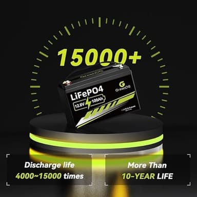 GREENOE 12V 100Ah LiFePO4 Battery Group 31 With Built-in 100A BMS, 15000 Deep Cycles Rechargeable Lithium Battery Prefect for Solar System, Rvs, Marine, Vans, Trailer, Backup (12V 100Ah*2) - Image 8