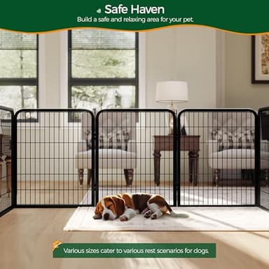 Yaheetech Dog Playpen Outdoor, 32 inch 8 Panels Dog Pen Indoor Heavy Duty Puppy Exercise Pen Metal Pet Fence for RV Camping/Yard/Garden - Image 4