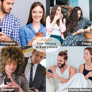 QHOHQ [1-Second Auto-Install] 3 Pack Privacy Screen Protector for iPhone 17 Pro Max [6.9 Inch] + 1 Set Camera Lens Protector, 25° Anti Spy Tempered Glass, [Military Grade Shatterproof], Case Friendly - Image 9