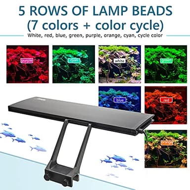 hygger Clip On 24/7 Lighting Aquarium LED Light,Sunrise-Daylight-Moonlight and DIY Mode, Adjustable Timer/Brightness Fish Tank Light with 7 Colors for Planted Tank (14W for 12~20in Tank) - Image 4