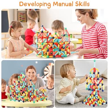 64PCS Magnetic Building Blocks, Montessori Magnet Toys for Kids Toddlers, STEM Learning Toys for Boys and Girls, Creativity Kids Game - Image 5