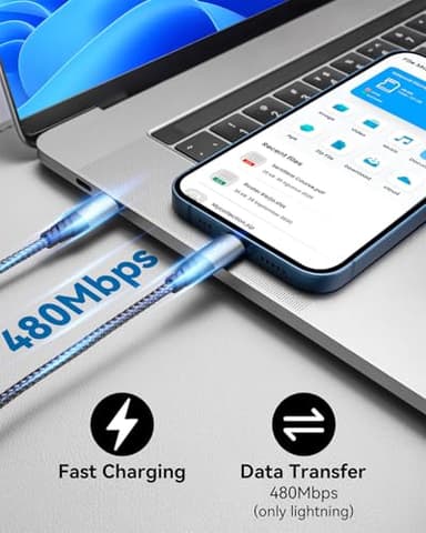 USB C Multi Charging Cable 3A,[3Pack 4FT] 3 in 1 Charging Cable Nylon Braided Multiple Phone Charger Cord Fast iPhone Charging Cord with Type-C,Micro USB,IP Port for iPhone16/15/14/Android and More - Image 4