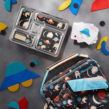 PlanetBox Rover Stainless Steel Bento Box Style Lunch Box Kit for Kids with 5 Compartments, Space Animals Edition includes Insulated Lunch Bag, Leakproof Food Containers and Matching Magnets - Image 5