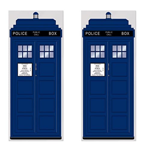 Beistle Plastic Blue Police Call Box Door Covers, 6' x 30", Set of 2 - British Themed Party Supplies, Crime Scene Decorations, Law Enforcement Policeman Wall Prop - Image 1