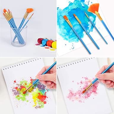 AROIC Painting Brush Set, 20 Packs /240 Pcs, Nylon Brush Head, Suitable for Oil and Watercolor, Perfect Suit of Art Painting, Best Present for Painting Enthusiasts. - Image 5