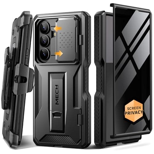 TONGATE for Z Fold 7 Case with Privacy Screen Protector, [Built-in Slide Camera Cover & Stand] [Anti Spy] Military Grade Drop Phone Case for Samsung Galaxy Z Fold 7 with Belt Clip, Black Privacy - Image 1