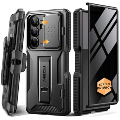 TONGATE for Z Fold 7 Case with Privacy Screen Protector, [Built-in Slide Camera Cover & Stand] [Anti Spy] Military Grade Drop Phone Case for Samsung Galaxy Z Fold 7 with Belt Clip, Black Privacy - Image 1