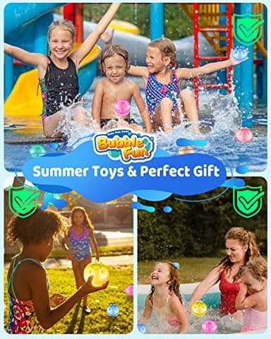 12 PCS Reusable Water Balloons for Kids Adults Outdoor Activities, Soft Silicone Water Splash Ball with Mesh Bag, Magnetic Water Ball for Kids Pool Beach Bath Toys Summer Fun Party Supplies - Image 6