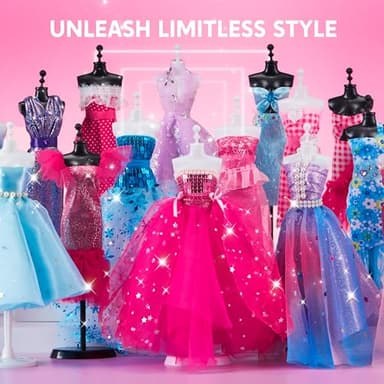 Klever Kits 400+PCS Fashion Design Crafts for Kids, Art and Crafts, DIY Sewing Kits with 3 Mannequins for Girls Aged 8-12, Birthday Presents, Toys for Kids - Image 3