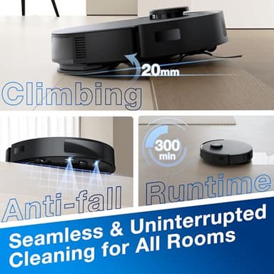 ECOVACS DEEBOT N20 Plus Robot Vacuum and Mop,with Bagless Self Emptying Station,8000Pa Powerful Suction,Anti-Tangle Technology,45-Day Capacity,300 Minutes Runtime,Perfect for Pet Hair - Image 8