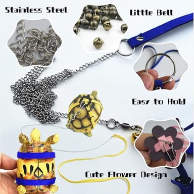 QBLEEV Adjustable Turtle Leash Harness, Pet Tortoise Walking Rope with Comfortable Fit, Outdoor Training Control Harness for Hamsters Guinea Pigs Chinchillas Ferrets - Image 2