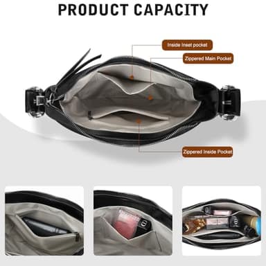 YDSIII Shoulder Bag for Women Tassels Shoulder Purse Purses for Women, 4-1-crushed Black - Image 5