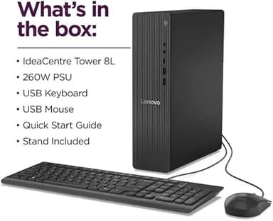 Lenovo IdeaCentre Business Desktop| Intel Quad-Core Processor | 32GB RAM | 1TB SSD & 1TB HDD | Support Upto 3 Monitors | HDMI & USB-C | Ethernet | Wi-Fi | Bluetooth | Keyboard & Mouse| Windows 11 Pro - Image 8