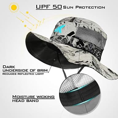 KastKing Sol Armis UPF 50 Boonie Hat - Sun Protection Beach & Hiking, Fishing, Paddling, Rowing, Kayaking - Silver Mist - Image 2